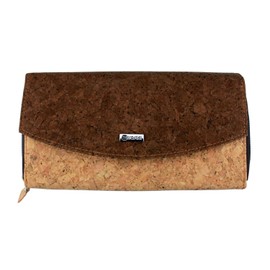 retrostiel Cork Wallet for Women with RFID Protection, Cork Wallet for Women, Vegan Women's Purse, Brown