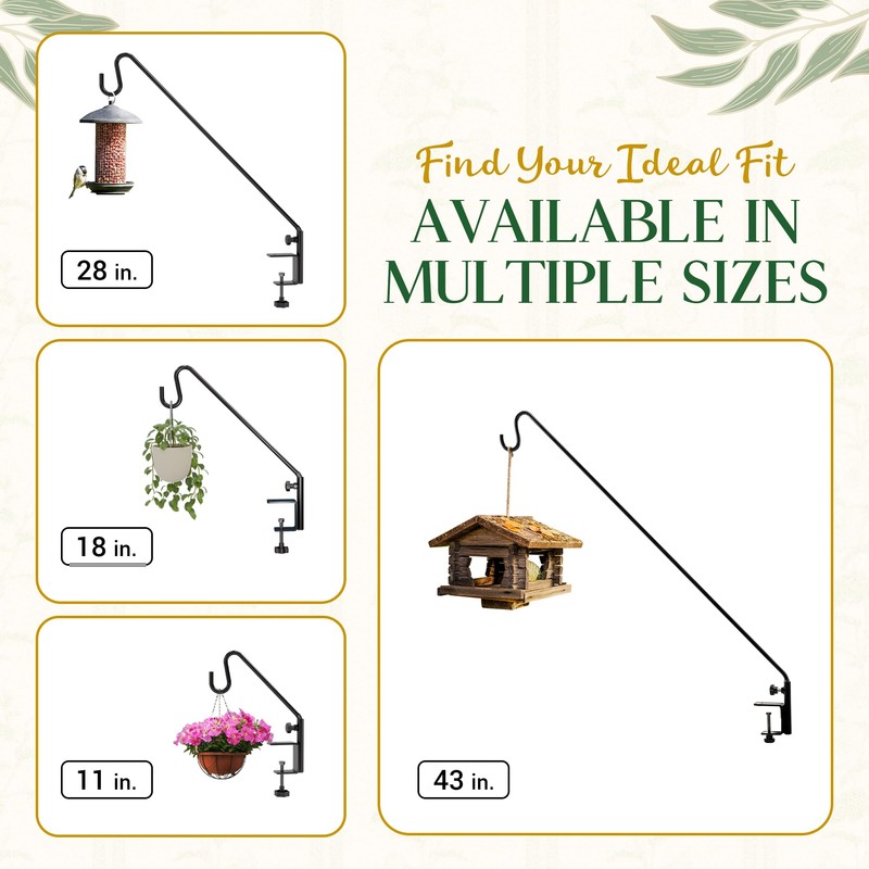 Idzo 18 Inch Railing Hook, Deck Hook for Bird Feeder