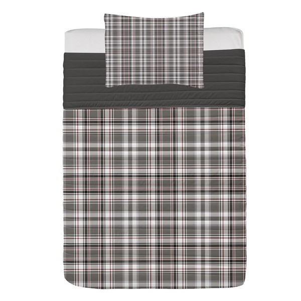 Lunarable Plaid Microfiber Bedspread Set, Classic English Tartan Plaid Cells