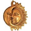 Purpledip Brass Wall Hanging 'Celestial Yin-Yang': Sun-Moon Decor Statue (11561)