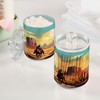 Nander 2Pack Qtip Holder Dispenser -Western Desert Cowboy Clear Plastic