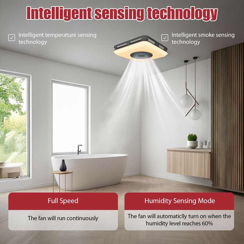RETOTLA Bluetooth Exhaust Fan for Bathroom Speaker, Bathroom Fan Light