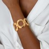MIJENITI Chunky Gold Bangle Bracelets for Women Thick Wide Ellipse