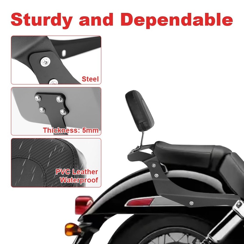 Xitomer Passenger Sissy Bar Rear Backrest Fit for Shadow Spirit