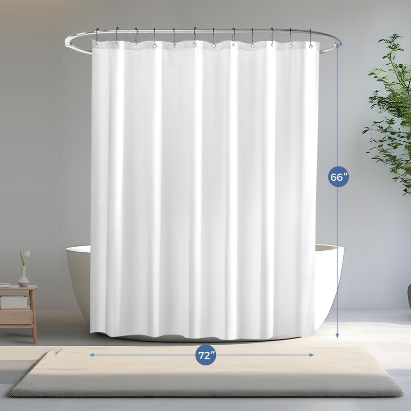 downluxe Waterproof Fabric Shower Curtain Liner - Soft Cloth Shower