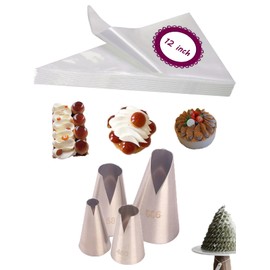St. Honore Piping Nozzles with Bags - Create Stunning V Wave Designs and Decorate with Ease