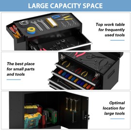 OAKANDO 5-Drawer High Capacity Rolling Tool Chest, Removable Toolbox on Wheels Organizers, Lockable Tool Box Tool Storage Cabine with Drawers and Wheels for Workshop and Warehouse