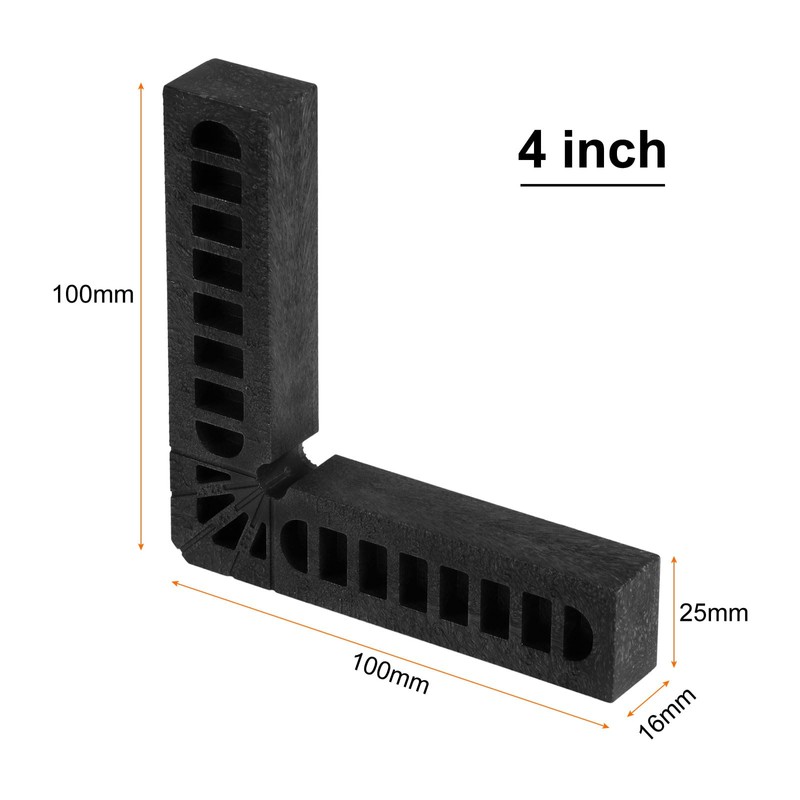sourcing map 8pcs 90 Degree Positioning Squares 4"x4" (100x100mm) Right