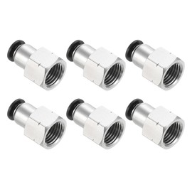 PATIKIL Push to Connect Fittings, 2 Pcs 6mm OD Tube to 1/4 Inch NPT Female Thread Air Line Quick Connect Fittings