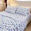 MICORAL Floral Queen Sheet Set, 4-Piece Printed Bed Sheets, 16"