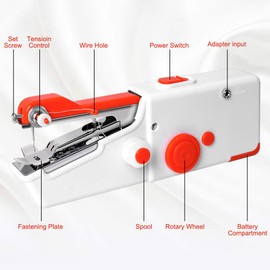 Portable Handheld Sewing Machine, Quick Sew Mini Portable Electric Sewing Machine, Easy To Use Suitable for Sewing Clothes, Fabrics, Cutains, Family Travel, DIY