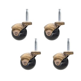 SFOCFWH 4pcs Caster Wheels, Swivel Plate Ball Casters Set of 4, Antique Furniture Casters Brass, Heavy Duty, Office Chair Caster(Cyan 2'')
