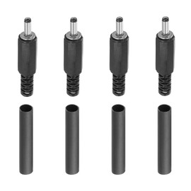 PATIKIL 4pcs 3.5x1.35mm DC Male Plug Power End DIY DC Bucket Connector with Replacement Heat Shrink Tubing