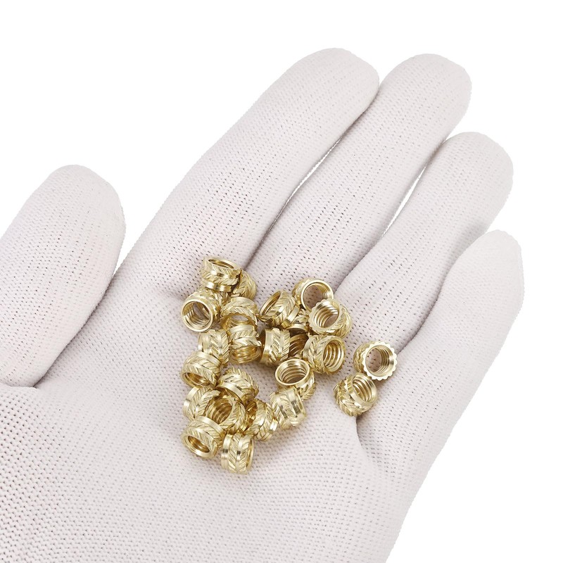 Sourcing Map Knurled Insert Nuts, 25pcs M6 x 5mm L