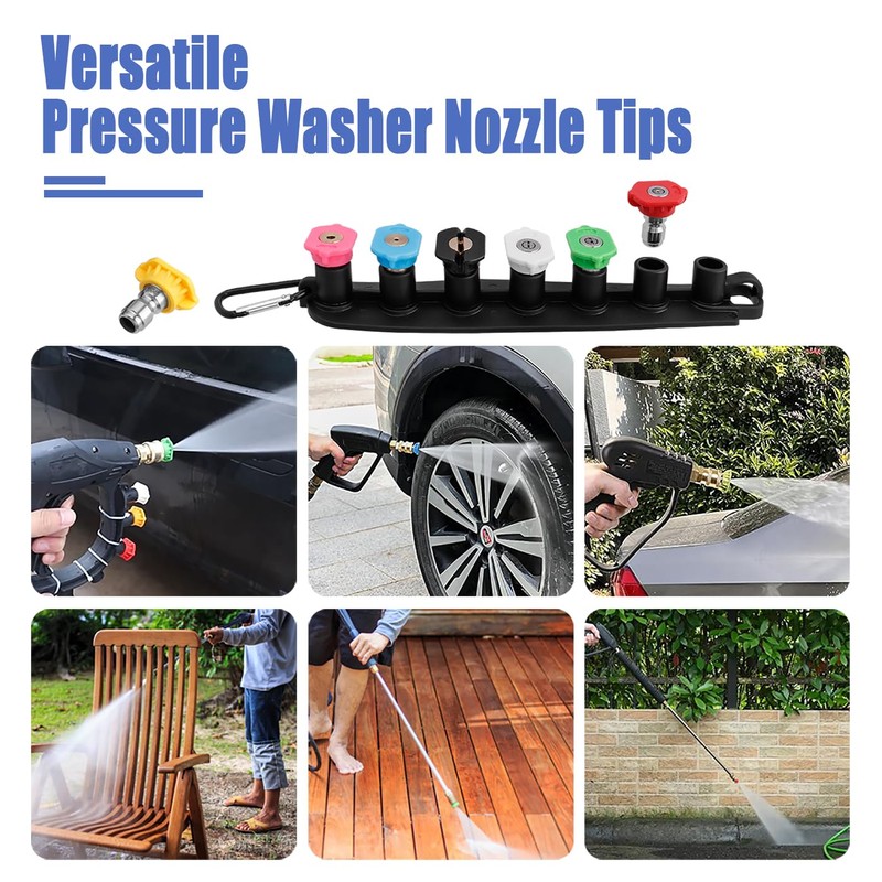 Mesee 7 Pieces Pressure Washer Spray Nozzle Tip Set Universal