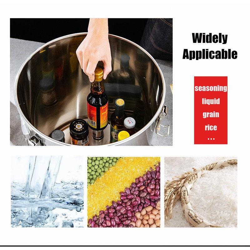 QaalSXytor 【Upgraded 304 Stainless Steel】 12L/3.2Gal Airtight Canister for Kitchen