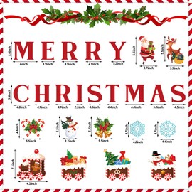 25 Pieces Merry Christmas Garage Door Stickers Magnets Christmas Refrigerator Decals Weather Resistant Garage Magnets Decoration Xmas Home Decor Magnetic Stickers for Car DIY Holiday (Candy Style)