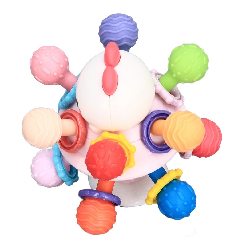 Baby Sensory Teether Toy Balls Chew Teething Ball Rattle Grasping