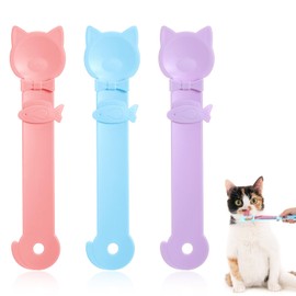 3 Pcs Cat Strip Feeder Cat Food Spoon Sliding Pet Treat Spoon Squeeze Easy Feeding Cats Spoons for Licky Treats, Cute Spoons for Wet Food Lickable Wet Cats Treat Liquid Snack Puree Feeding Supplies