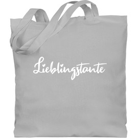 Shirtracer - Cotton Bag - Sister and Aunt Gift - Favourite Aunt Lettering White, 5 Light Grey