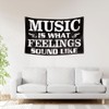 Vintage Music Sign Flag Tapestry 3x5 Ft with 4 Brass