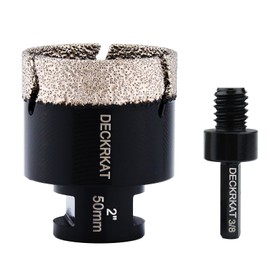 Diamond Hole Saw, 2" Hole Saw for Tiles Granite Marble Ceramic Glass Porcelain, 50mm Core Drill Bit with 5/8-11 Thread and 3/8” Hex Shank Adapter for Angle Grinders & Drills
