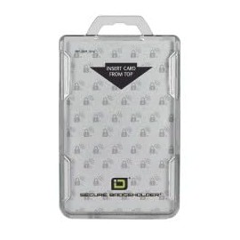 Clear RFID Secure Badge Holder, Plastic, Perfect for ID or Credit Card, Dual Card Protection, 2 Sided Card Holder, 2 Pack