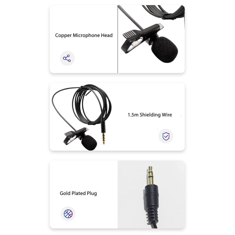 Lavalier Microphone Lapel Microphone Noise Reduction Microphone Omnidirectional Clip On