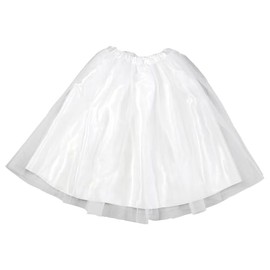 Artec 14640 Satin Frilly Skirt, White, Cosplay, Recitals, Play Parties, Handmade Costume, Easy for Children