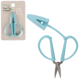 JubileeYarn Tiny Traveler Scissors - Portable Mini Airplane Snips - Aqua Haze - 1 Pair