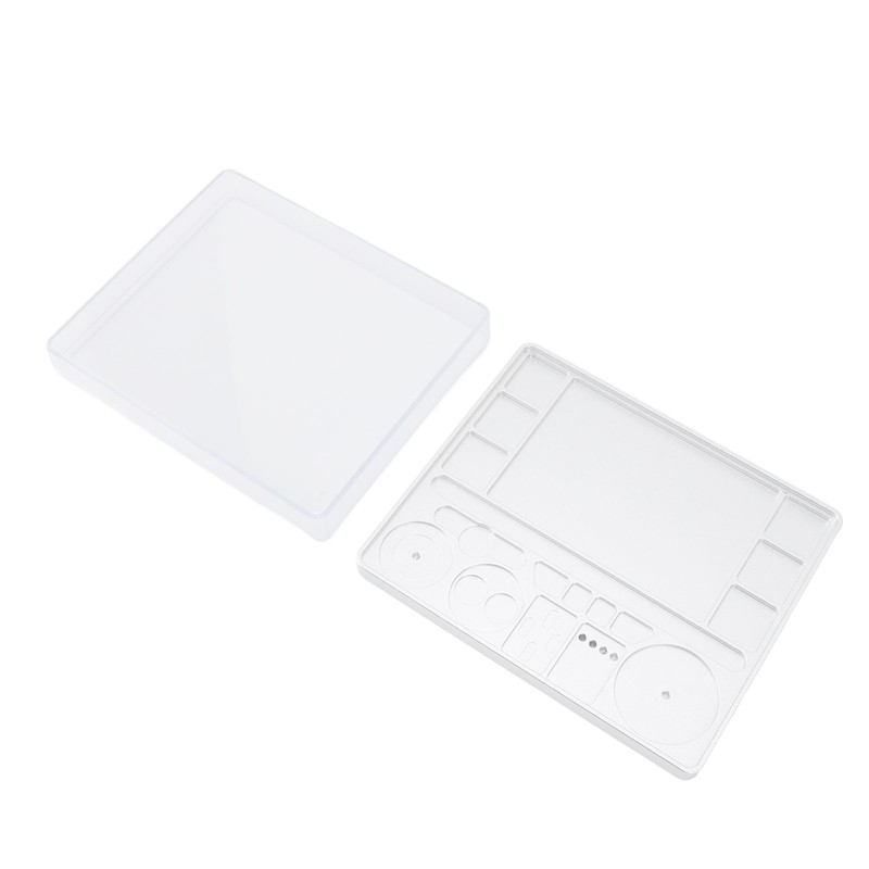 Watch Movement Repair Box Aluminum Alloy Storage Tray with Acrylic