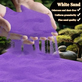 RAINFLOW 15 OZ Fine Purple Sand for Crafts - Colored Quartz Zen Garden Sand Decorative for Vases Filler, Wedding Unity Ceremony, Incense Burner, Ritual Incense