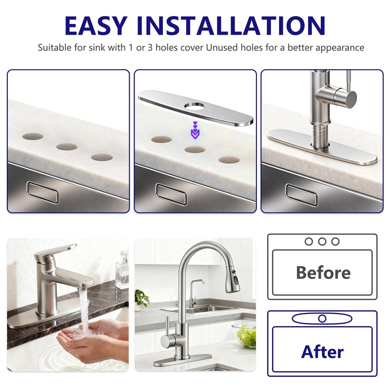 GARGIER Faucet Sink Hole Cover 10 inch Escutcheon Plate