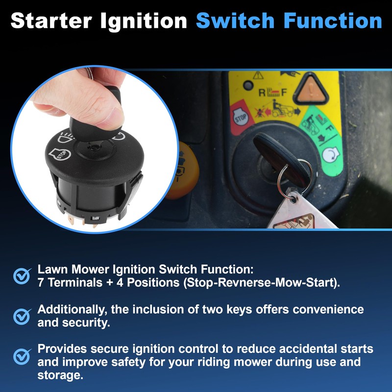 INFINAUTO 7-Terminals Ignition Switch with Key for Cub Cadet XT1-LT46