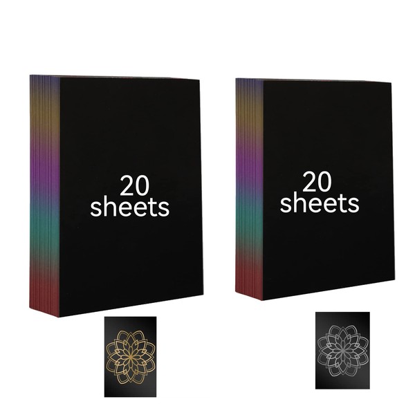 40 Sheets Scratch Art Paper, A4 Magic Scratch Paper, Scratch