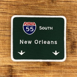 The Patch Bunker New Orleans Interstate 55 Patch 3.5x3 Inch Iron-On Highway Sign Travel Souvenir