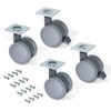 Emuca 2036421 Pack of 4 grey swivel castors for furniture