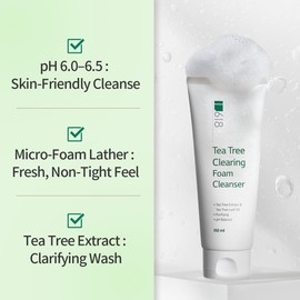 1.618 Tea Tree Clearing Foam Cleanser 5.07 Fl oz, Face Wash - pH 6.5, BHA, Salicylic Acid & Plant-Based Formula for Facial Blemish-Prone, Sensitive Skin, Oily Skin