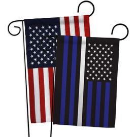 US Thin White Line Garden Flag - Pack Armed Forces EMT Paramedic EMS Nurse Emergency Medical Technician Supoort USA Applique - House Decoration Banner Small Yard Gift Double-Sided Made in 13 X 18.5