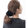 [ヴxante-nu] vingtaine Rhinestone Velour Ruffle Scrunchie Hair Accessories HS – 68 Black