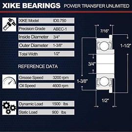 XiKe 10 rodamientos de bolas con brida ID 3/4 pulgadas x OD 1-3/8 pulgadas, cortacésped aplicable, carretillas, carros y ruedas de mano, repuesto 532009040, AM118315, AM127304, 10513, 251210, etc.