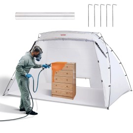 VEVOR Portable Paint Booth, Larger Spray Paint Tent with Built-in Floor & Mesh S
