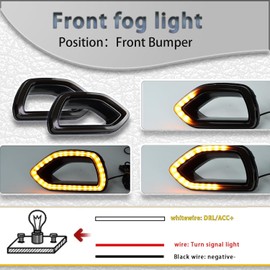 PGTOPONE Switchback White/Amber LED Front Grille Light Daytime Running Lamp Amber Sequential Turn Signal Light Feature Compatible with Dodge Charger 2015-2019 SRT Scat Pack (SMOKED)