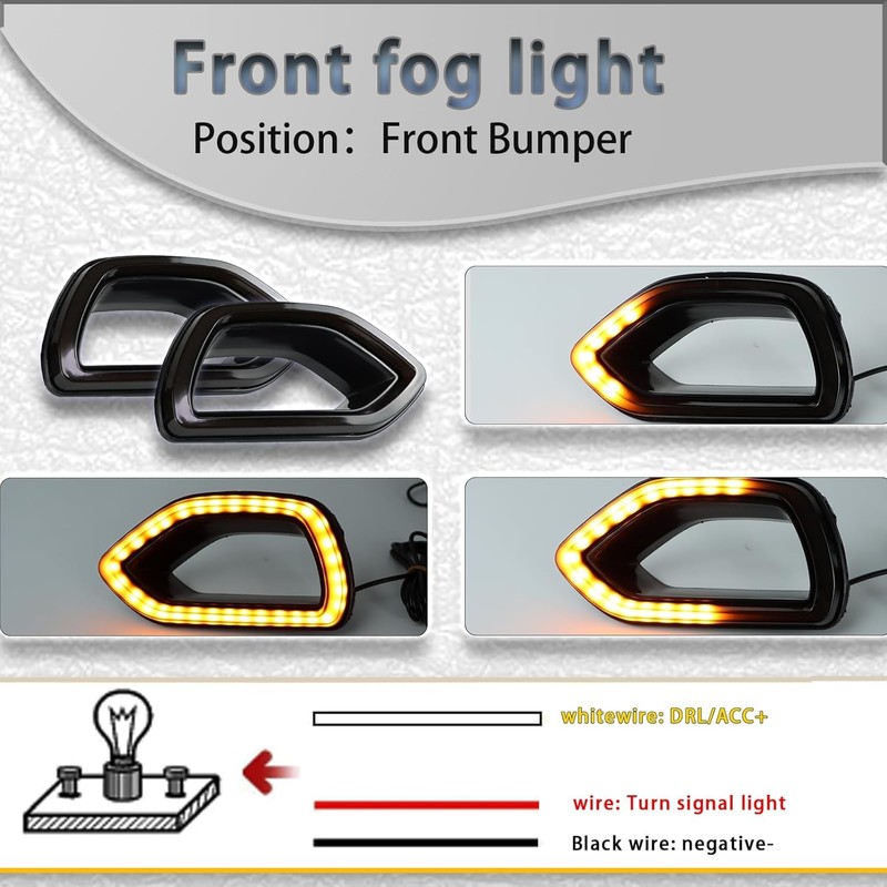 PGTOPONE Switchback White/Amber LED Front Grille Light Daytime Running Lamp