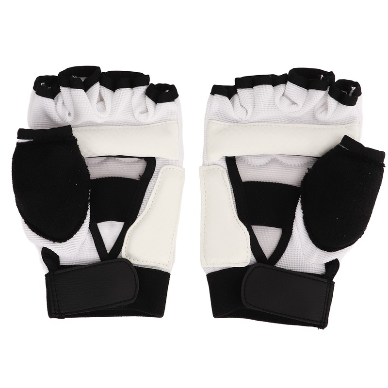 1 Pair Taekwondo Gloves Breathable Elastic Half Finger Kickboxing Boxing