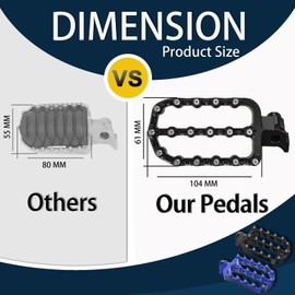 R QIANKONG TENERE700 Wide Footpeg,Wide Foot Pegs Footpegs Foot Pedals Rests fit TENERE 700 XTZ 700 TENERE/RALLY EDITION 2019-2023 TENERE 700 RALLY EDITION 2020-2023 T7 2019-2023(Black)