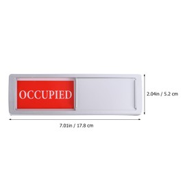 TEHAUX Letrero MagnéTico Deslizante De Privacidad Para Oficina Y BañO, Indicador De Ocupado/Vacante, FáCil InstalacióN, Aluminio Y Goma, 17.8 X 5.2 Cm, Color Plata