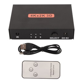 3 in 1 Out HD Multimedia Interface Switch 4K 30Hz Support HDCP 3D HD Switch Selector with Remote Control for PC Laptop HDTV