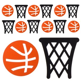 MixTeach 200 pcs Basketball and Basketball Net Paper Cutouts Basketball Shape Die Cuts Sports Theme Bulletin Board Decorations for Back to School Party Sports Day Classroom Blackboard Wall Decoration
