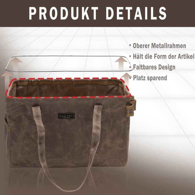 Tool Bag, Hand Tool Storage Bag, 16 oz Waxed Canvas